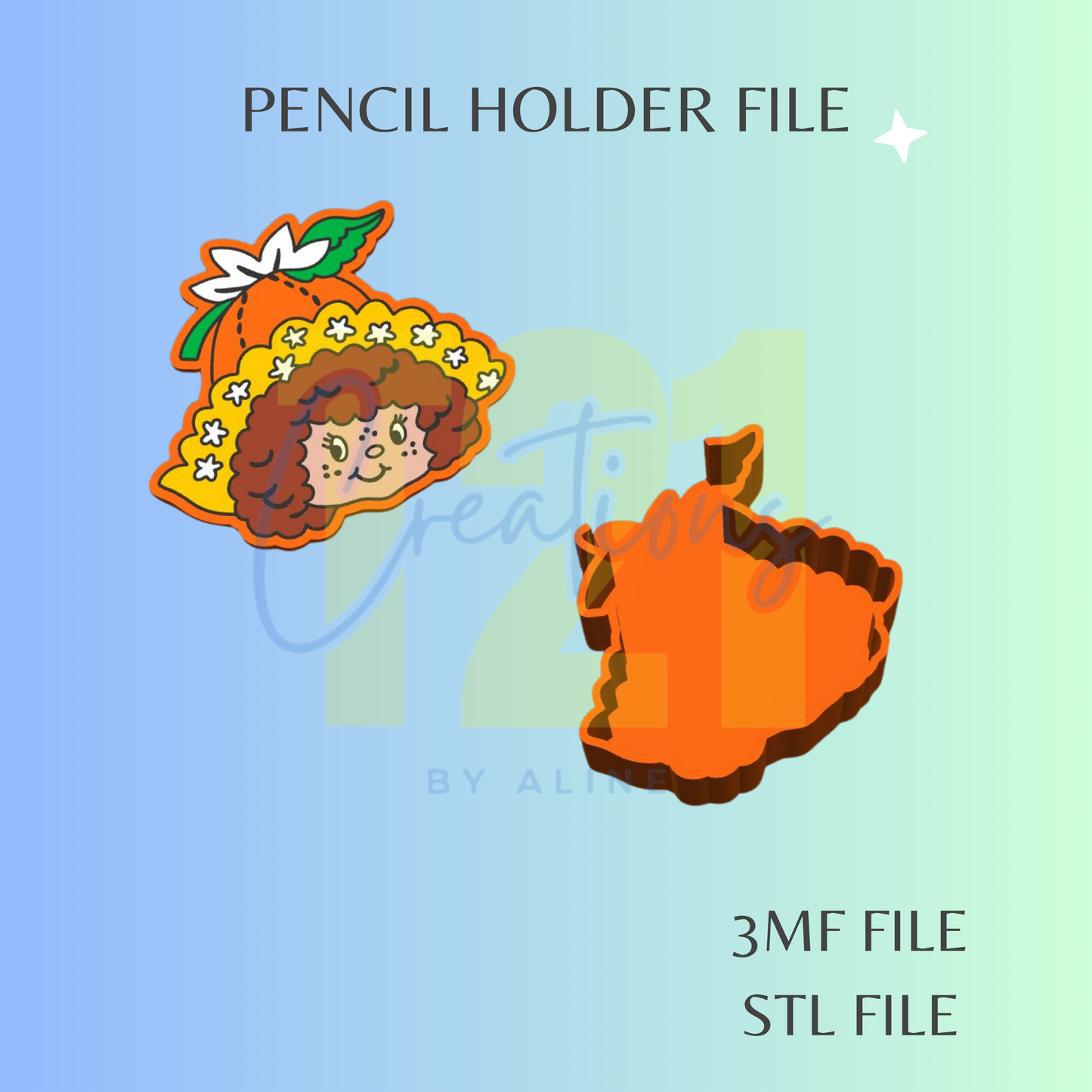 ORANGE GIRL PENCIL HOLDER STL FILE