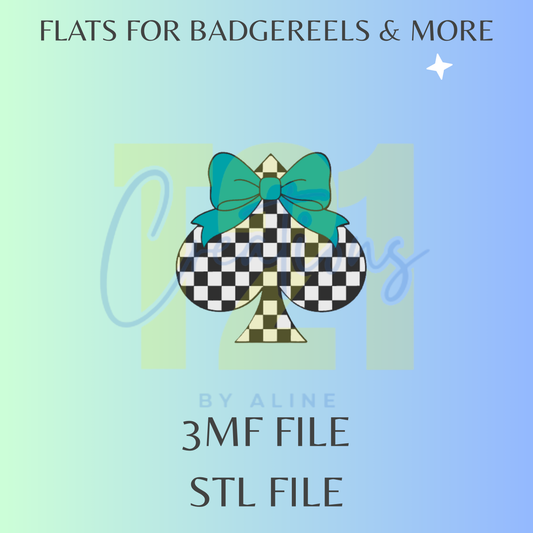 CHECKERED SPADE FLAT STL FILE