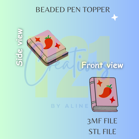 SPICY BOOK PEN TOPPER STL FILE