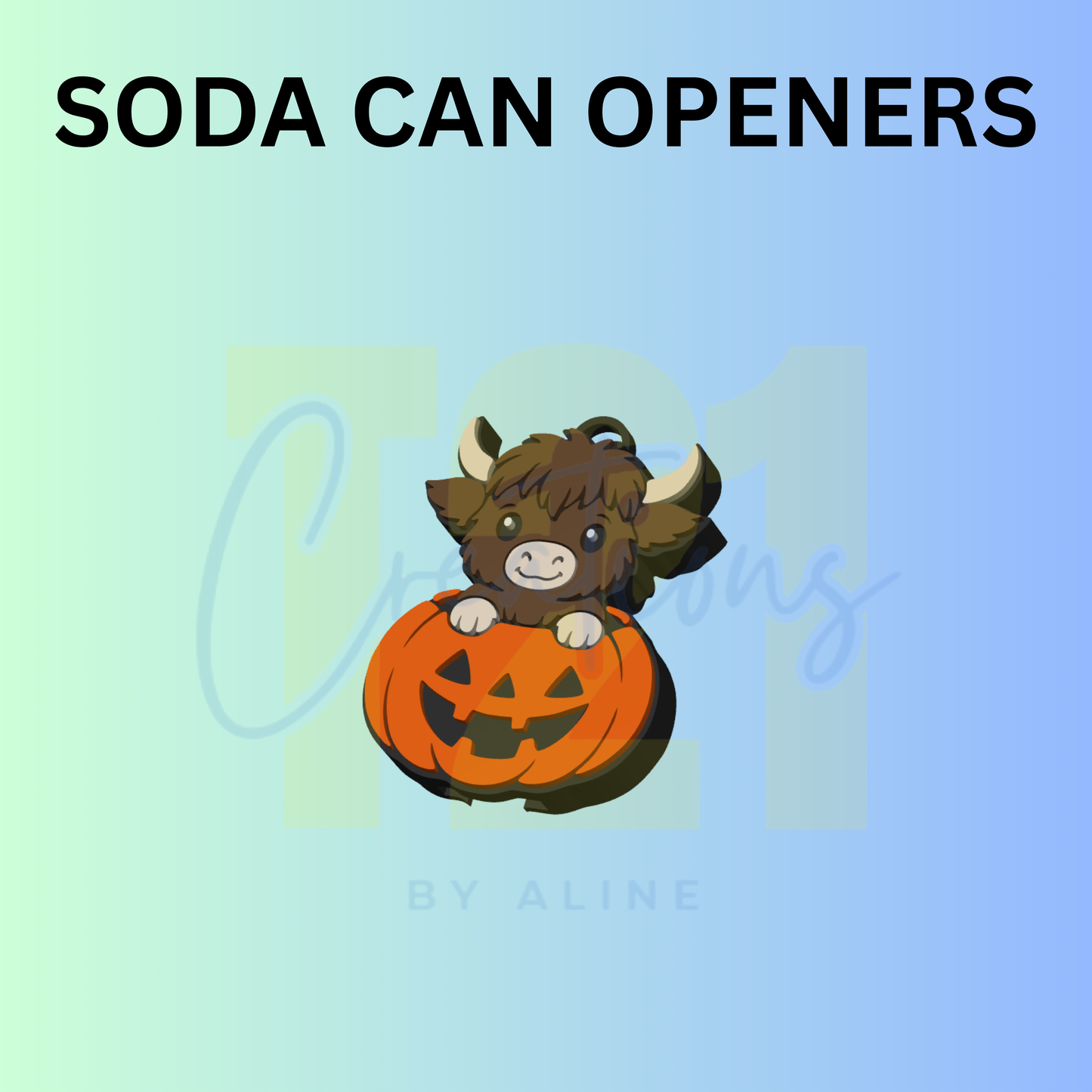PUMPKIN COW CAN OPENER KEYCHAIN