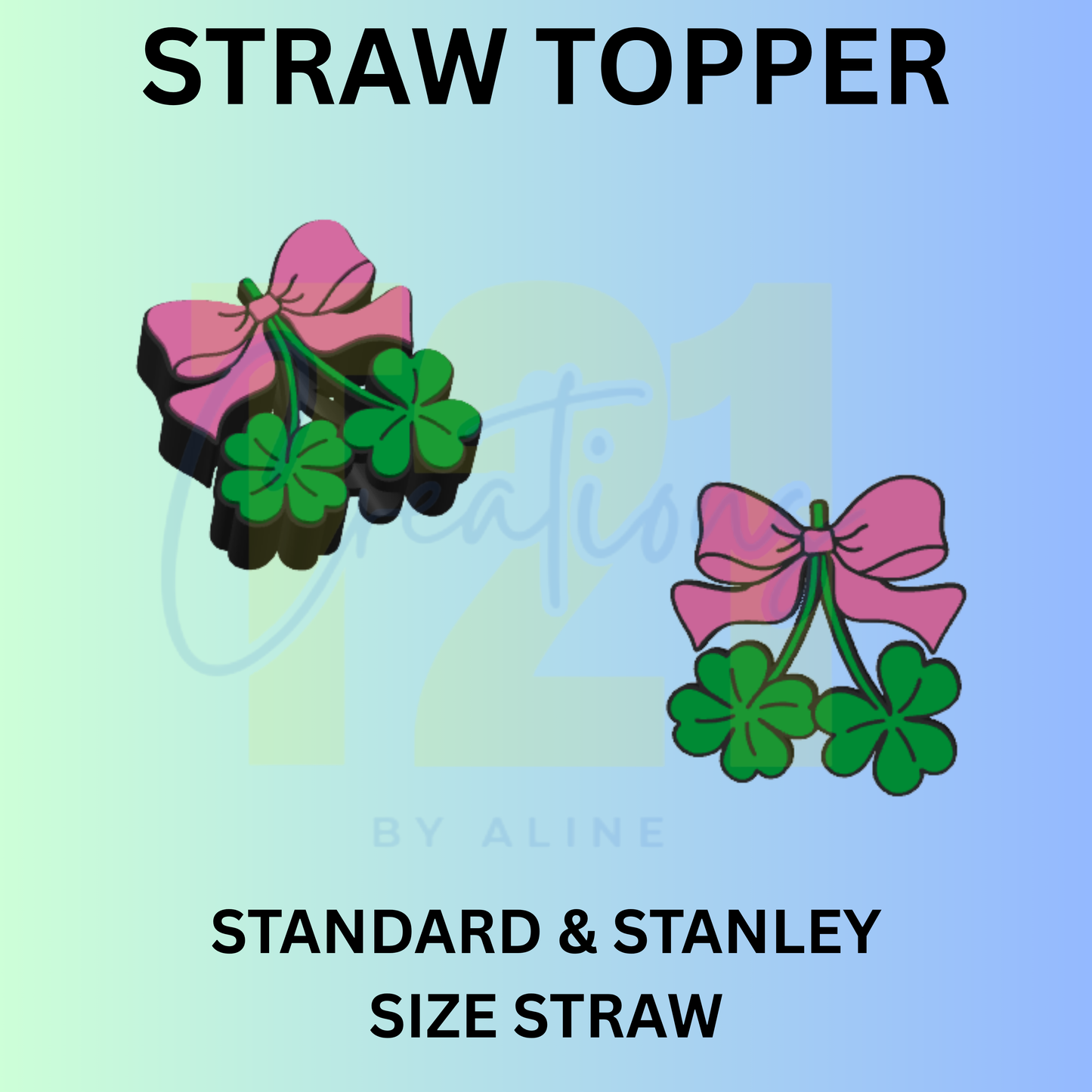CLOVER CHERRIES STRAW TOPPER