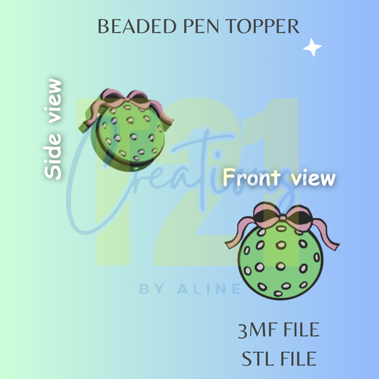 PICKLE BALL PEN TOPPER STL FILE