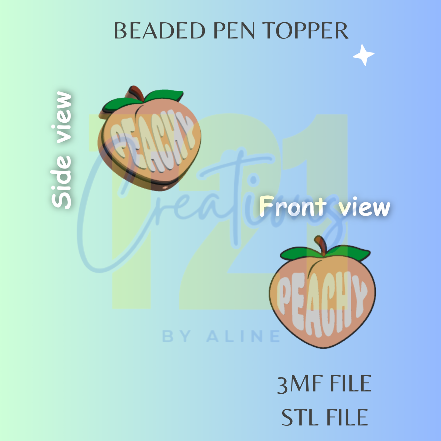 PEACHY PEN TOPPER STL FILE