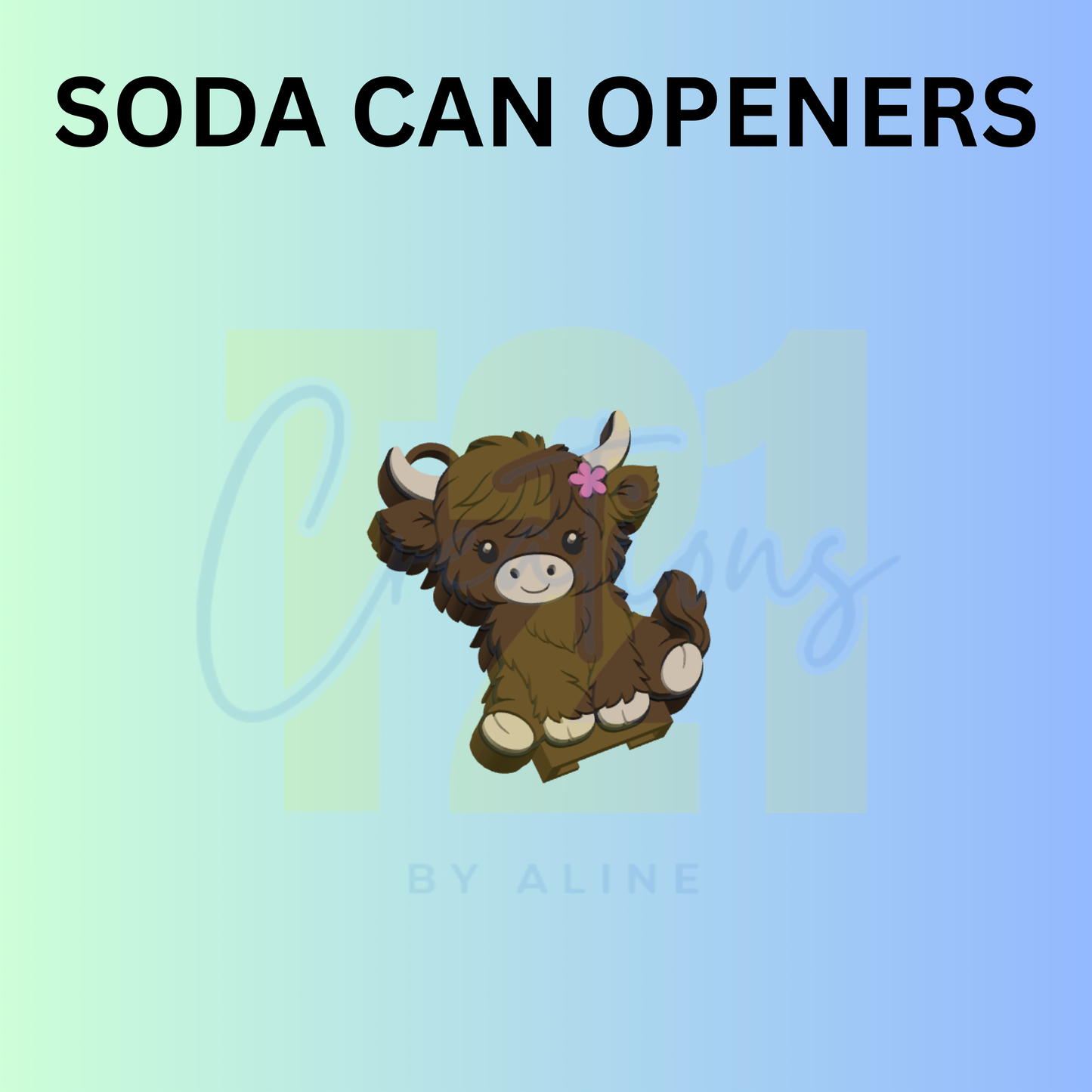 FLOWER COW CAN OPENER KEYCHAIN