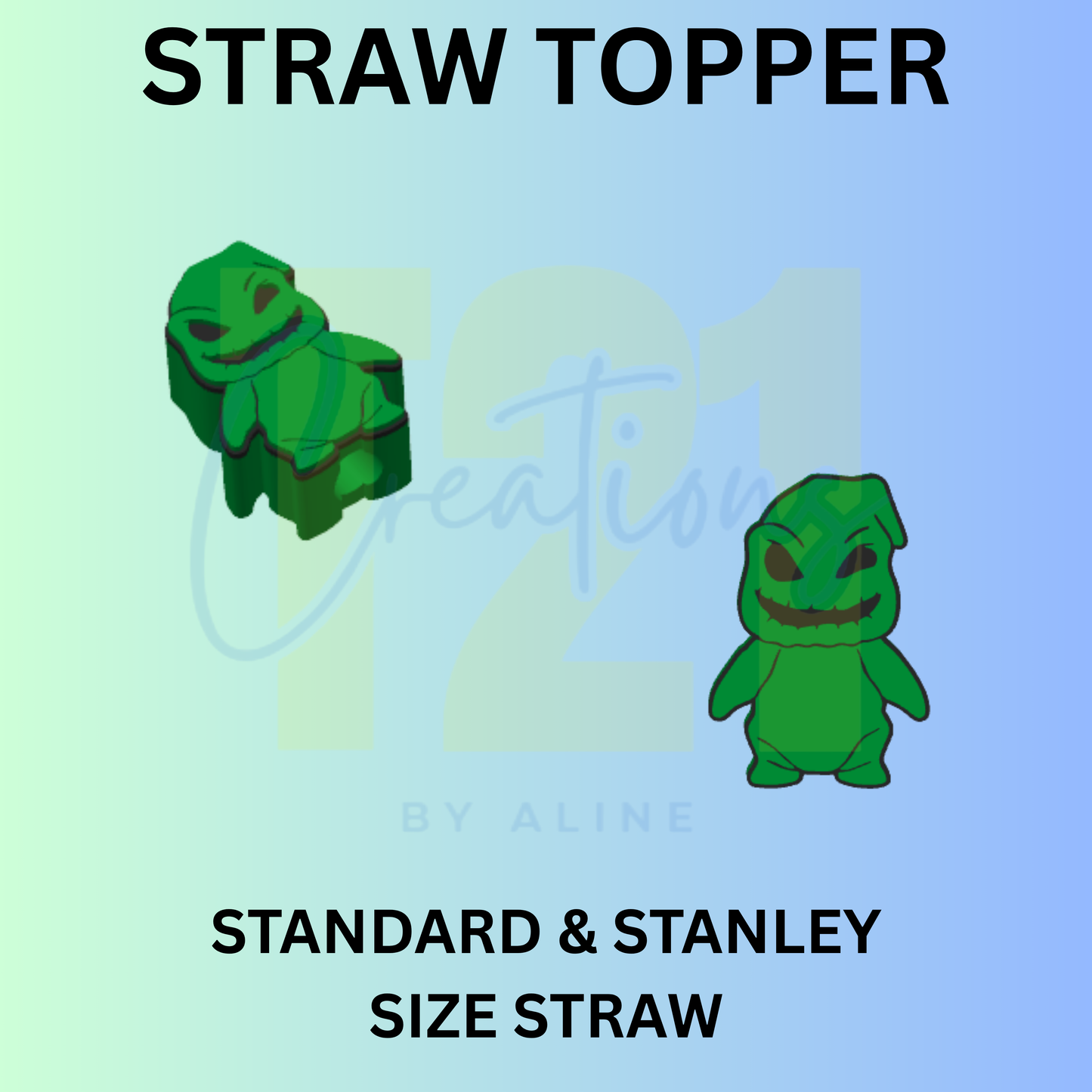 GREEN NBC STRAW TOPPER