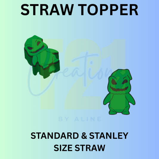 GREEN NBC STRAW TOPPER