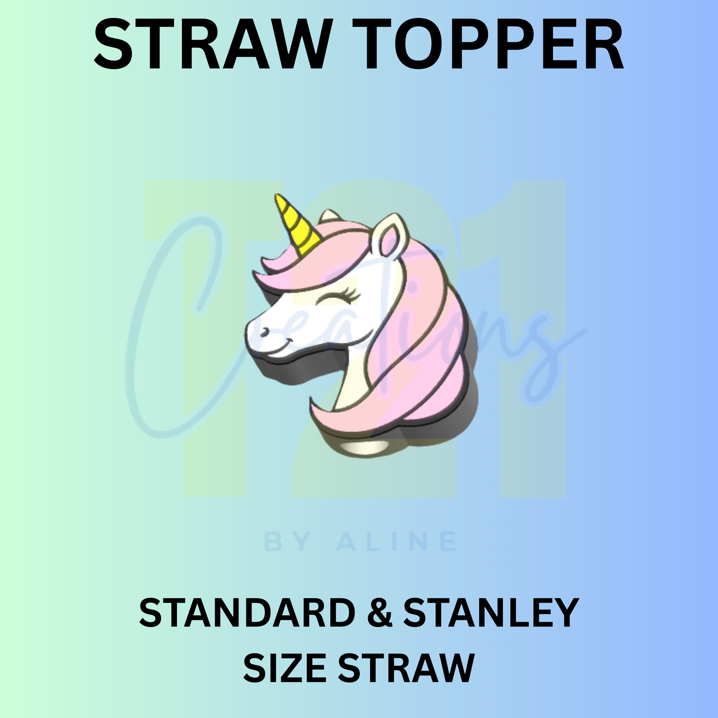 UNICORN 2 STRAW TOPPER