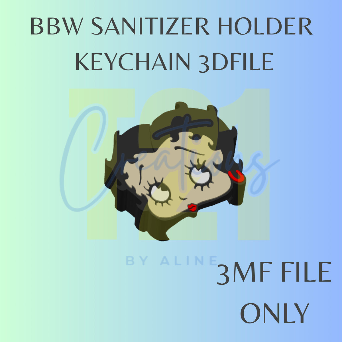 SASSY GIRL BBW SANITIZER KEYCHAIN 3MF FILE