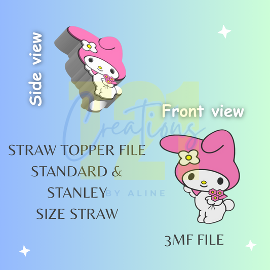 MEL-ODY STRAW TOPPER STL FILE