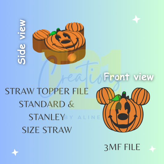 PUMPKIN MOUSE STRAW TOPPER STL FILE
