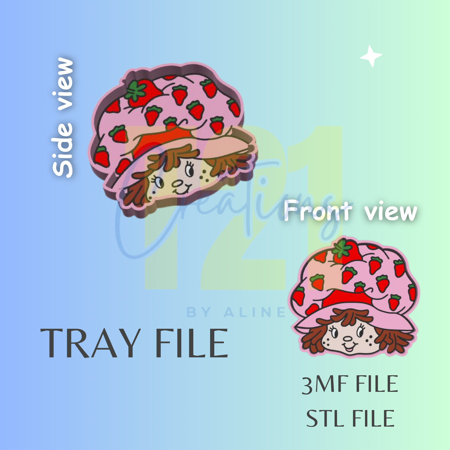STRAWBERRY GIRL TRAY STL FILE
