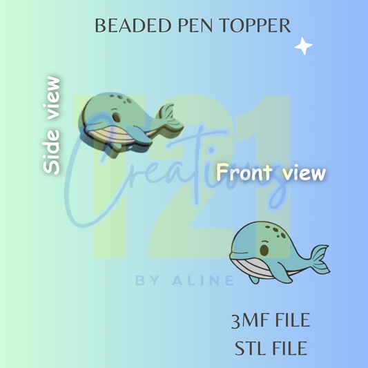 WHALE PEN TOPPER STL FILE