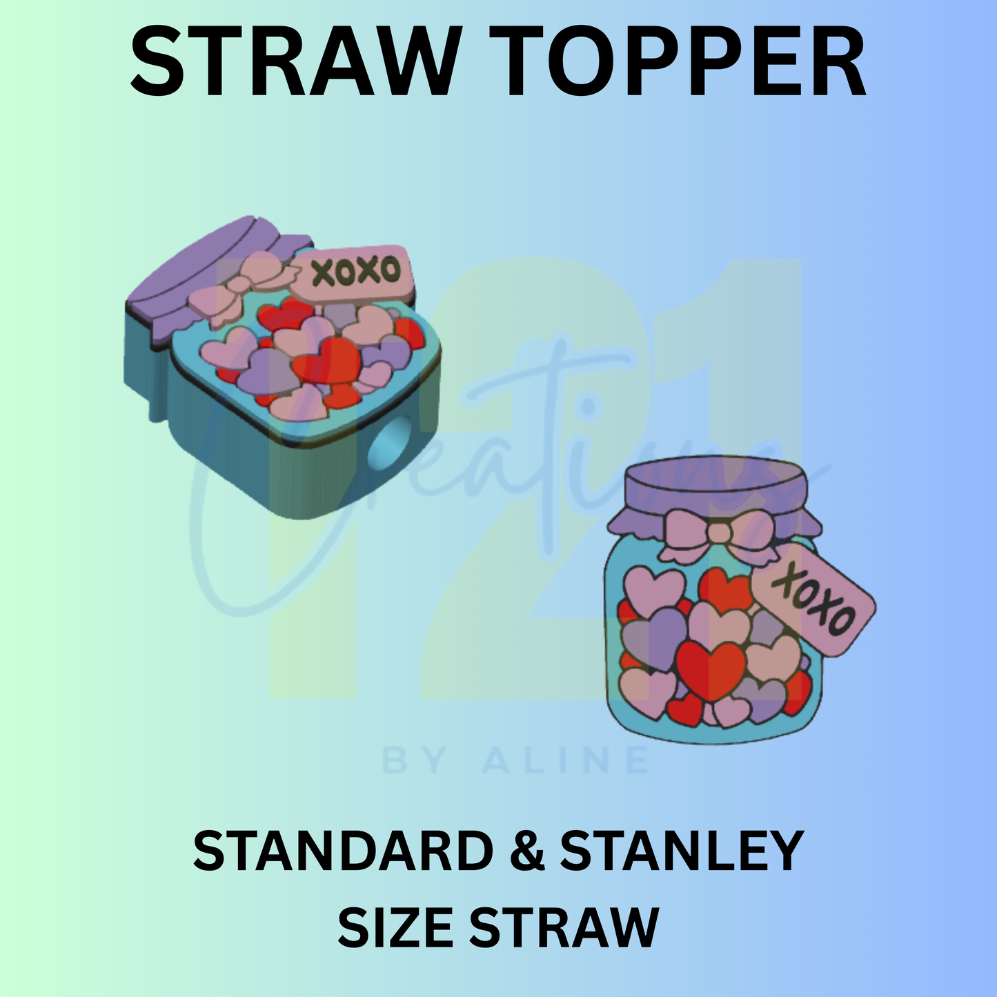 JAR OF HEARTS STRAW TOPPER