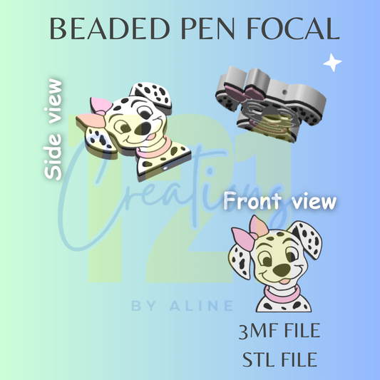 GIRL DALMATION PEN FOCAL STL FILE