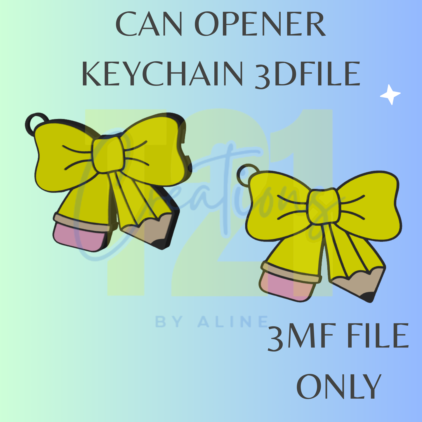 PENCIL BOW CAN OPENER 3MF FILE