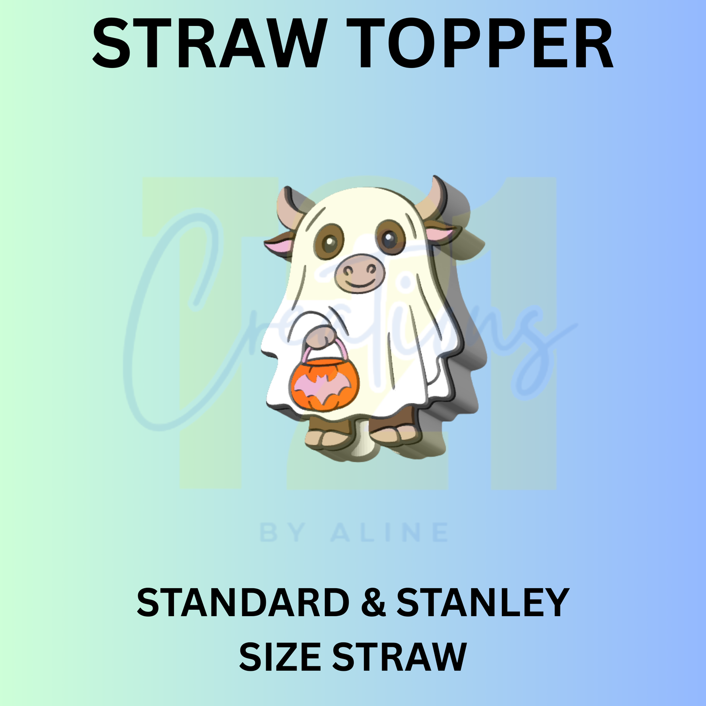 GHOST COW STRAW TOPPER