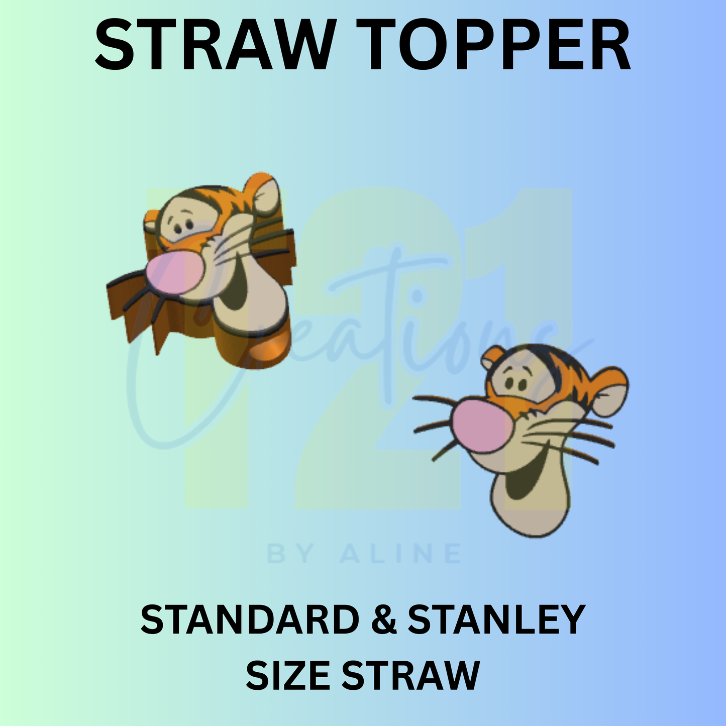 TIGGER FACE STRAW TOPPER