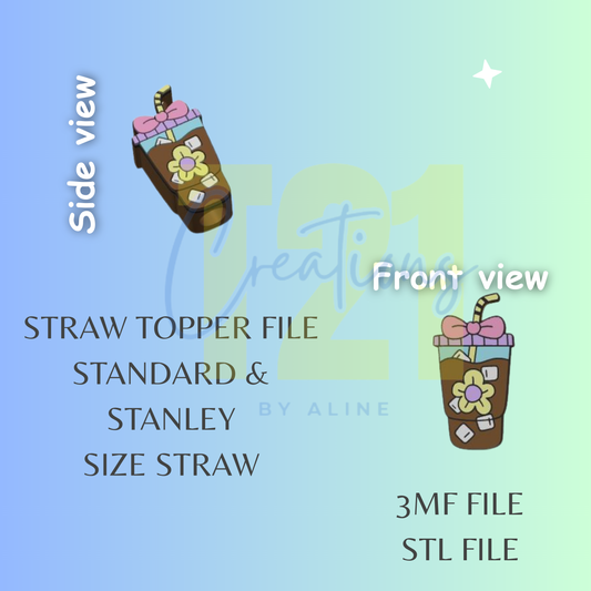 VENTI ICED COFFEE STRAW TOPPER STL FILE
