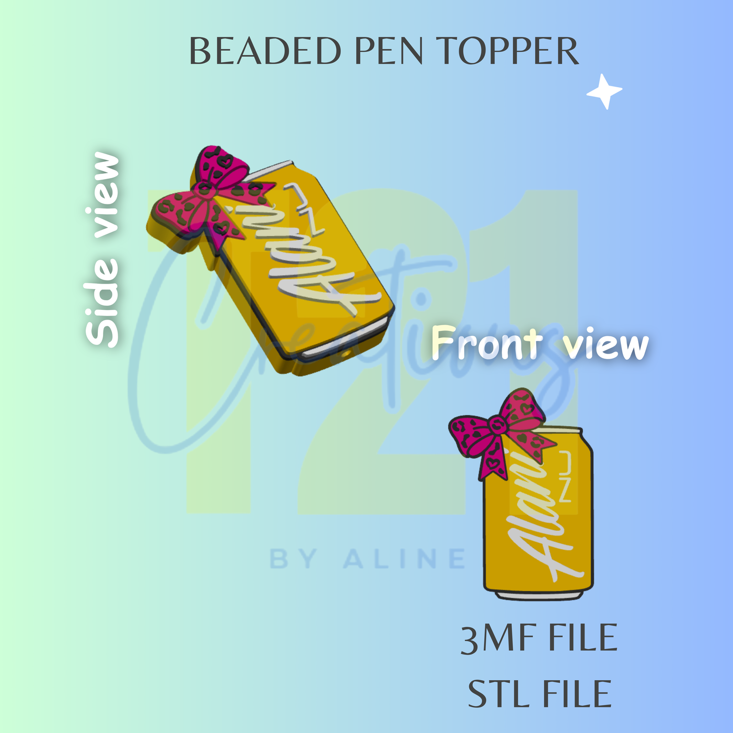 ENERGY DRINK 2 PEN TOPPER STL FILE