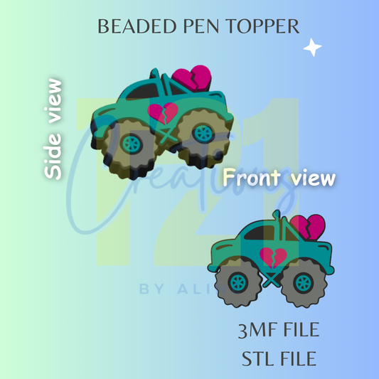 GIRL TRUCK PEN TOPPER STL FILE