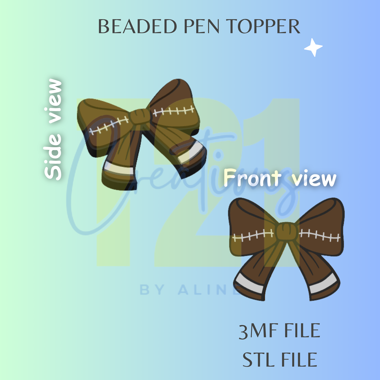 FOOTBALL PEN TOPPER STL FILE