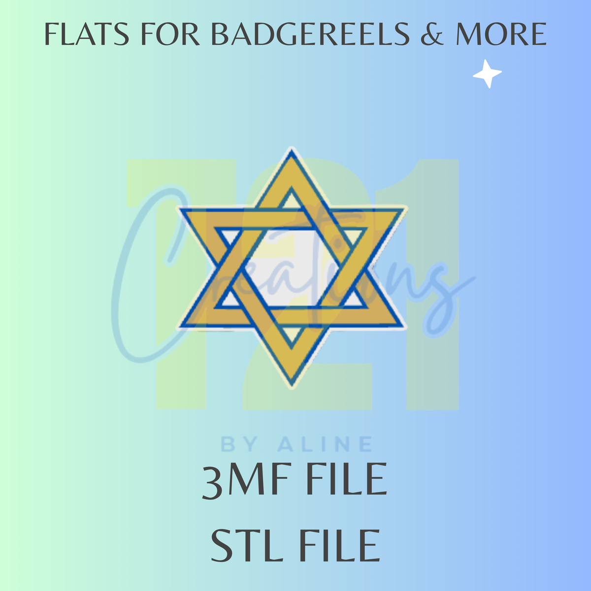 STAR OF DAVID FLAT STL FILE
