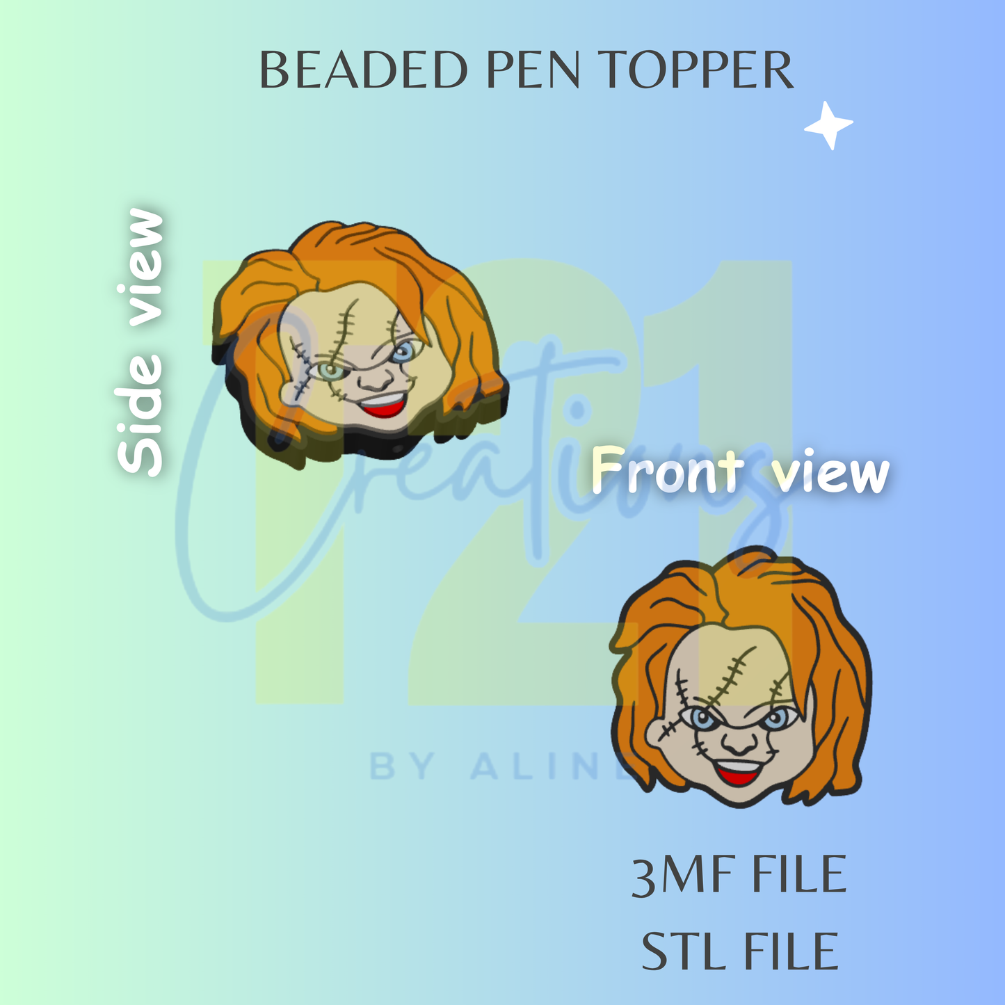 CHUCK-Y PEN TOPPER STL FILE