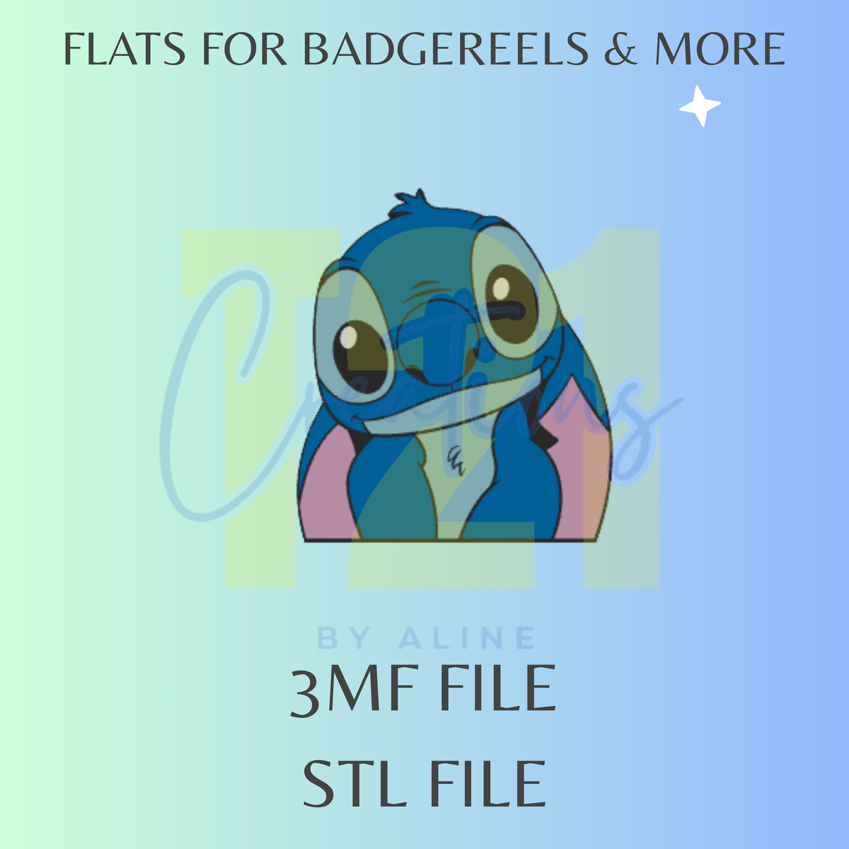 BLUE ALIEN 3 FLAT STL FILE