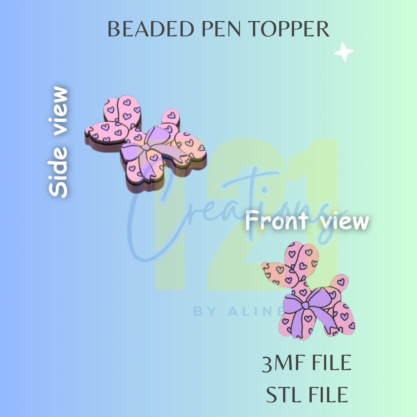 BALLON DOG PEN TOPPER STL FILE