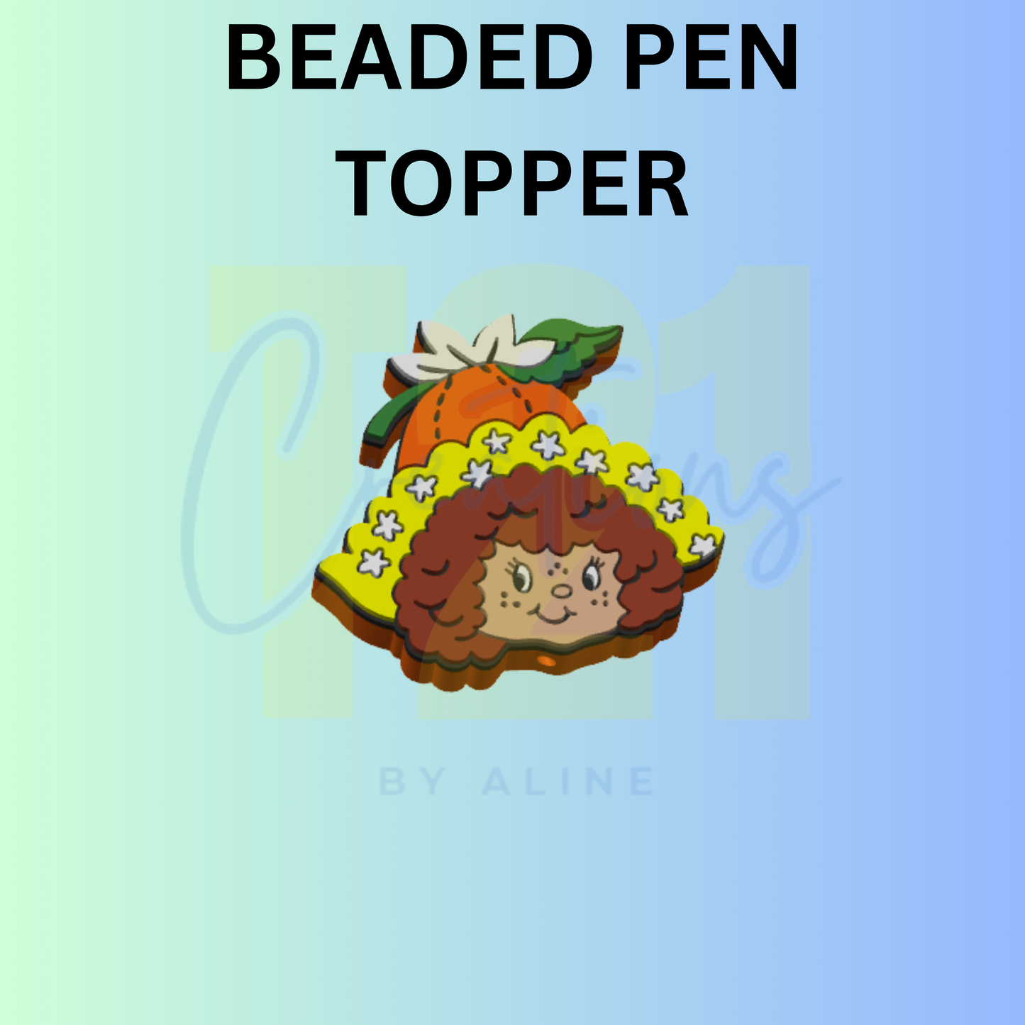 ORANGE GIRL PEN TOPPER