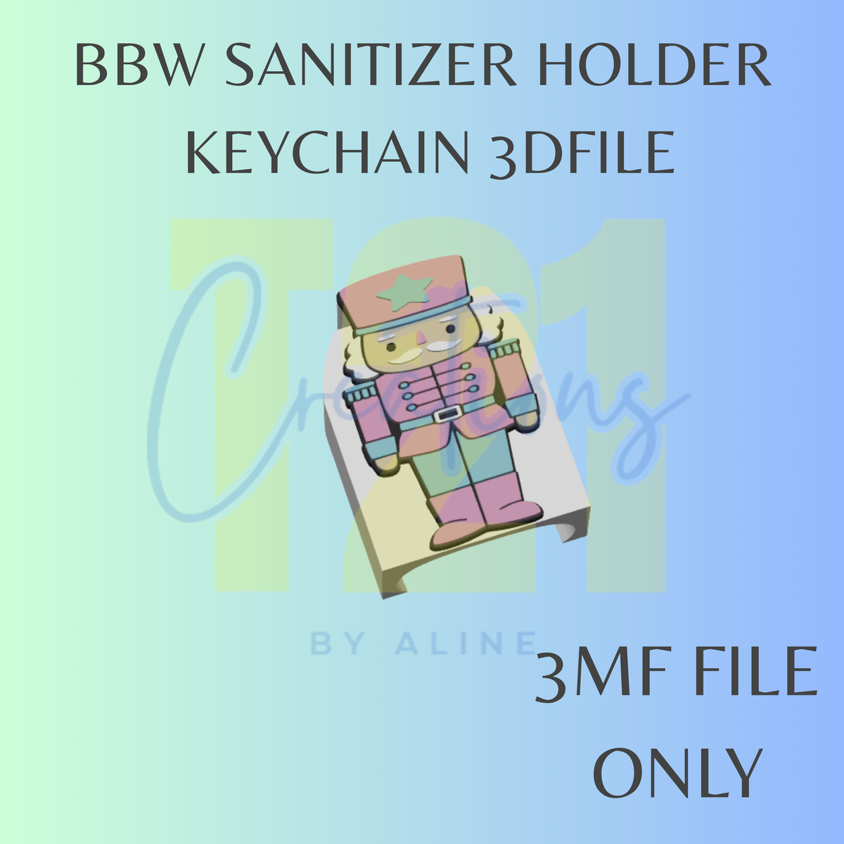 NUTCRACKER BBW SANITIZER KEYCHAIN 3MF FILE