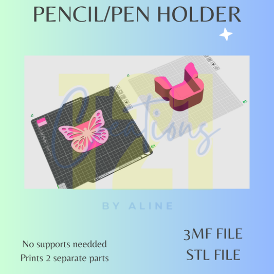 BUTTERFLY PENCIL HOLDER STL FILE