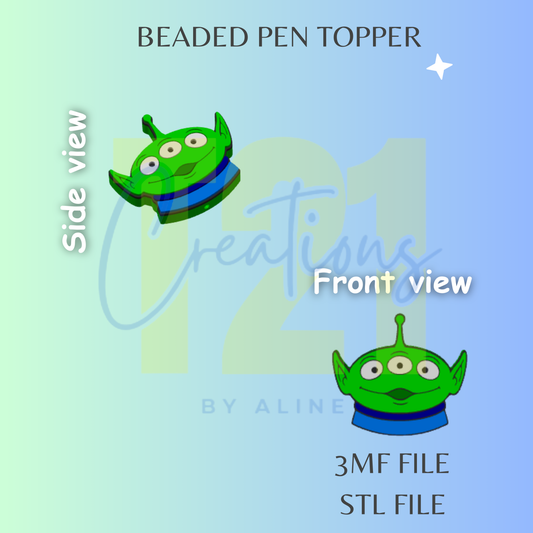 GREEN ALIEN PEN TOPPER STL FILE