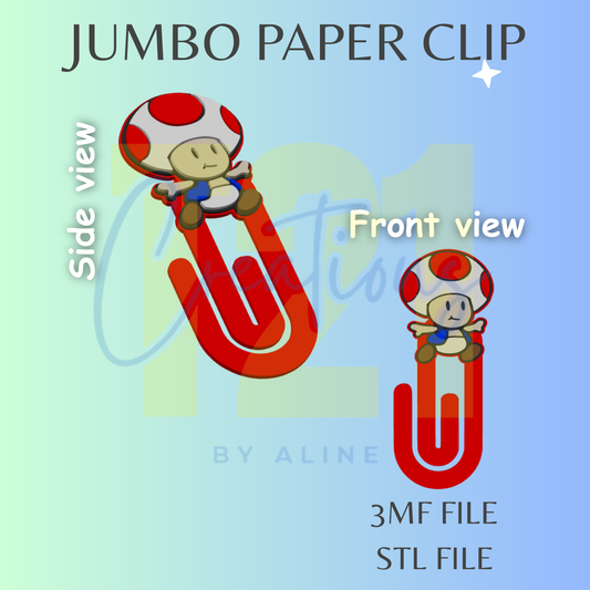 MUSHROOM JUMBO PAPER CLIP STL FILE