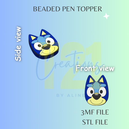 BLUE & YELLOW DOG PEN TOPPER STL FILE