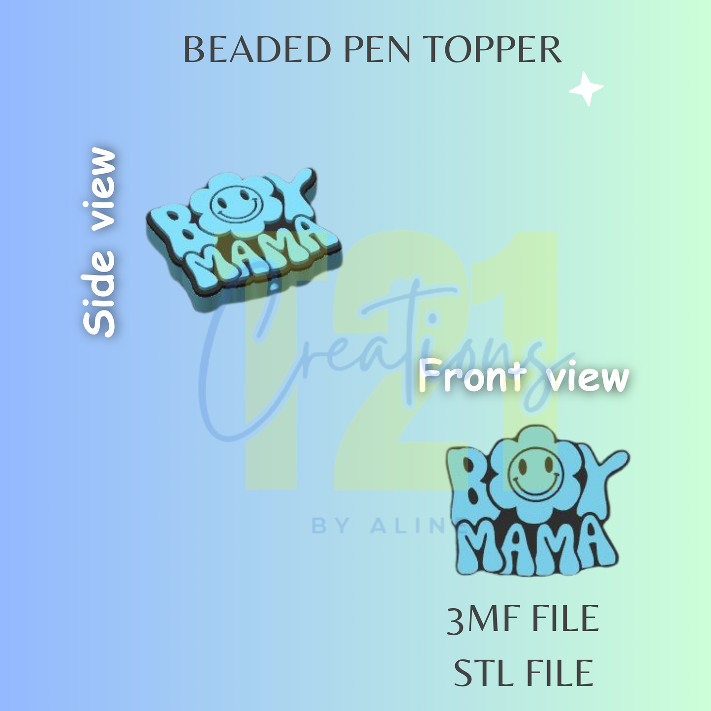 BOY MAMA PEN TOPPER STL FILE