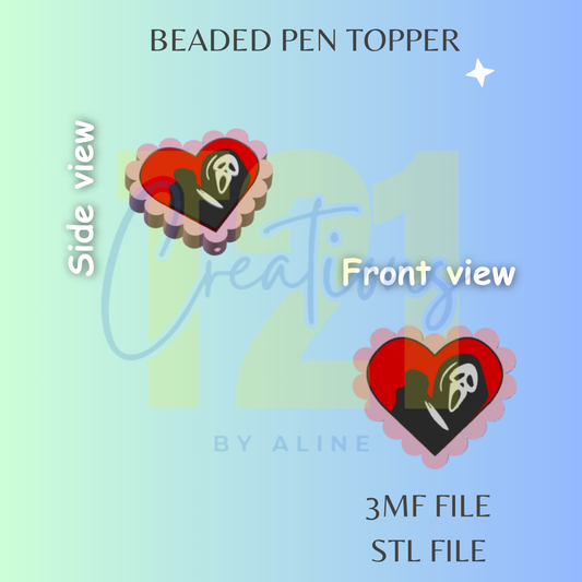 SPOOKY HEART PEN TOPPER STL FILE