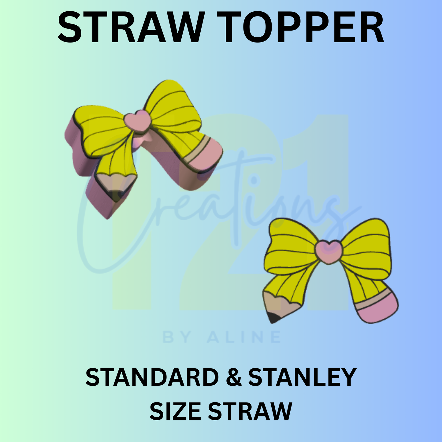 PENCIL BOW 1 STRAW TOPPER
