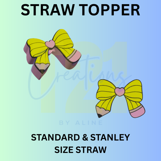 PENCIL BOW 1 STRAW TOPPER
