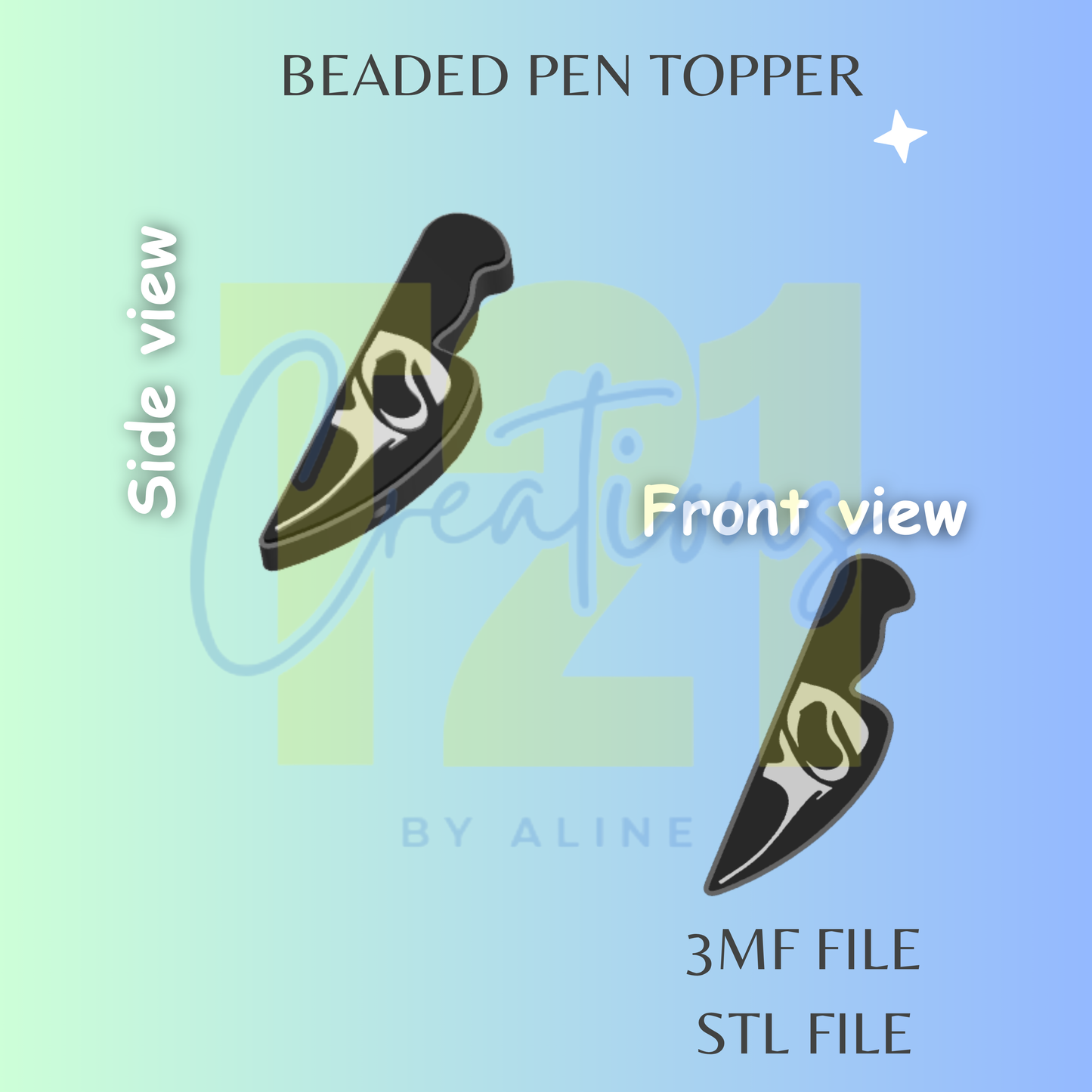 KNIFE  PEN TOPPER STL FILE