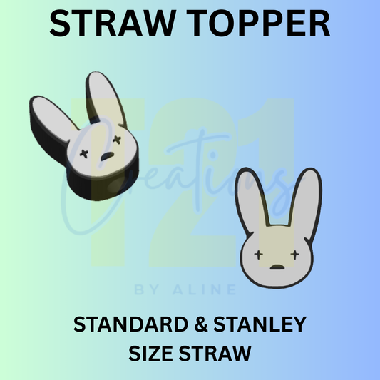 BAD BUNNY STRAW TOPPER