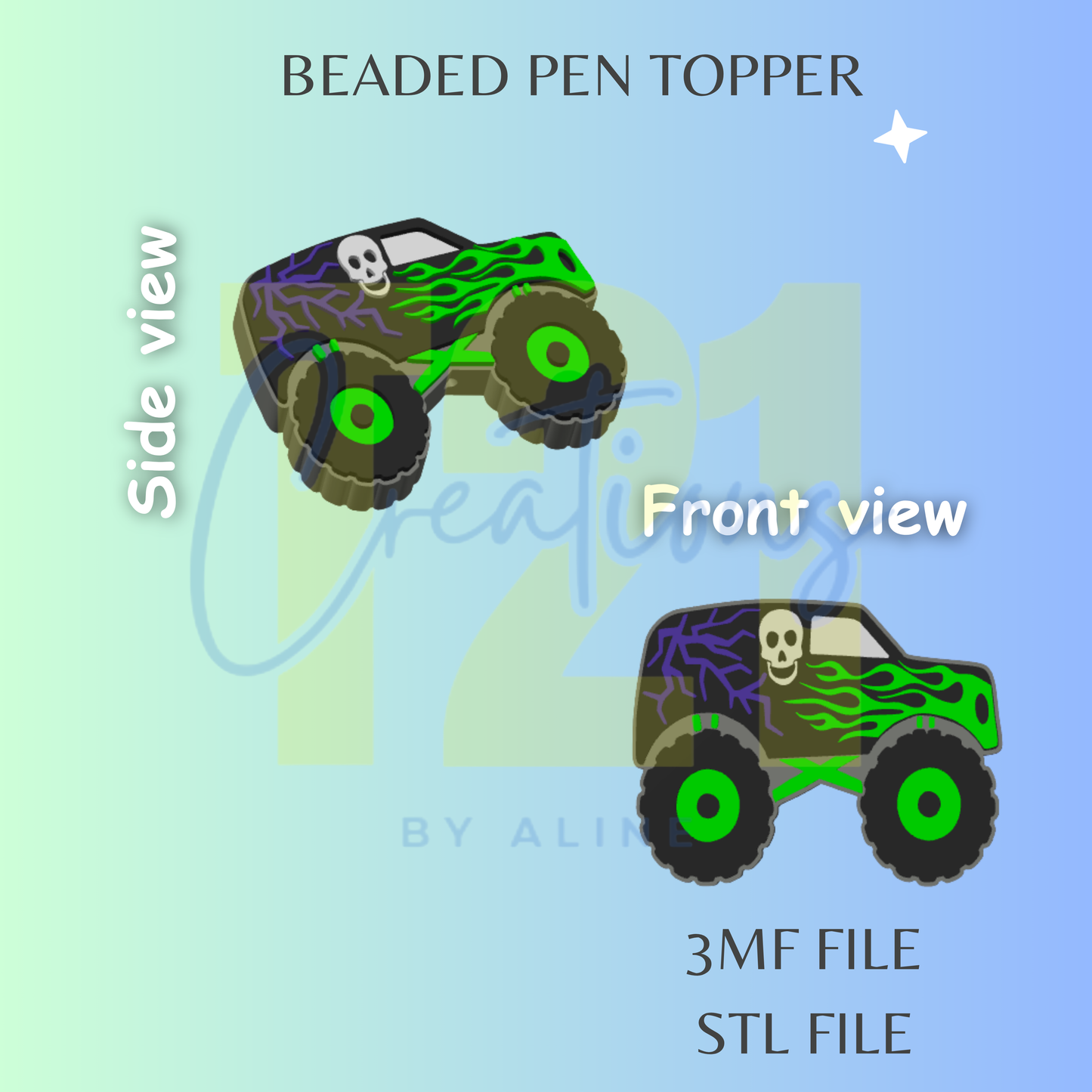 BOY TRUCK PEN TOPPER STL FILE