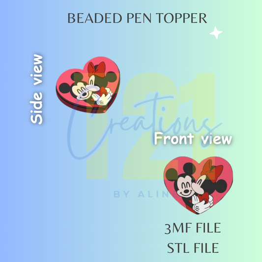 VDAY MOUSE PEN TOPPER STL FILE
