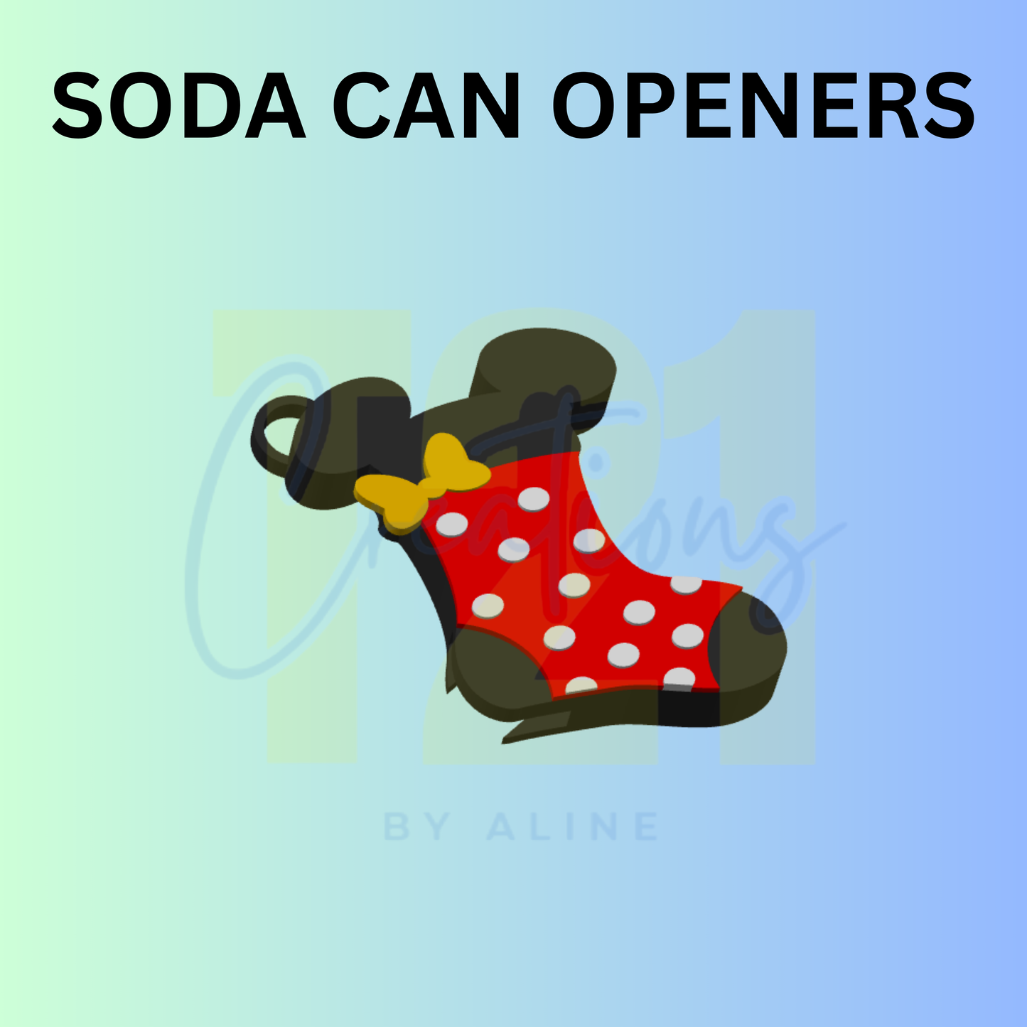 GIRL MOUSE STOCKING CAN OPENER KEYCHAIN