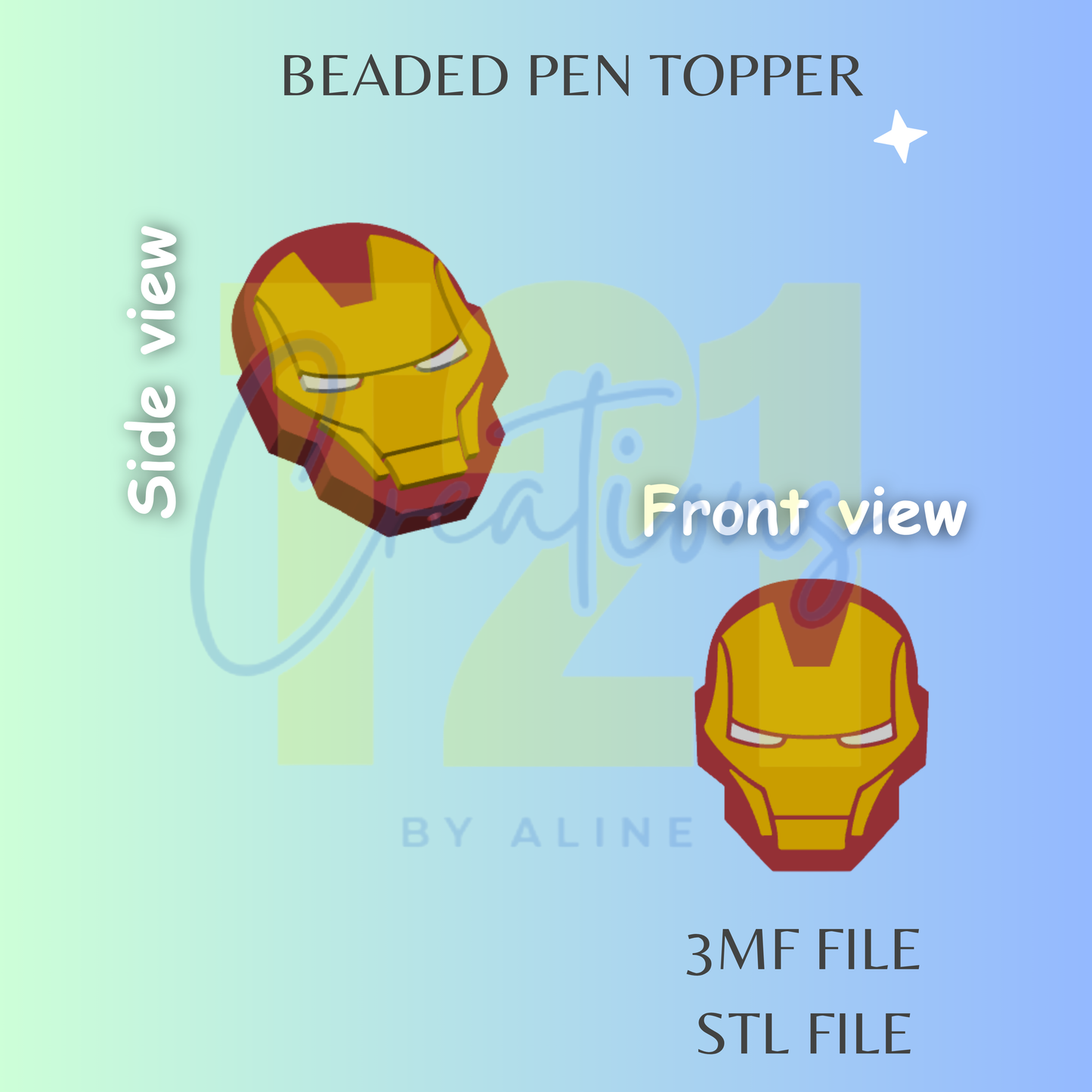 IRON GUY PEN TOPPER STL FILE
