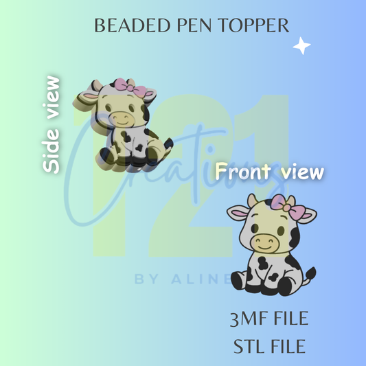 COW 5 PEN TOPPER STL FILE