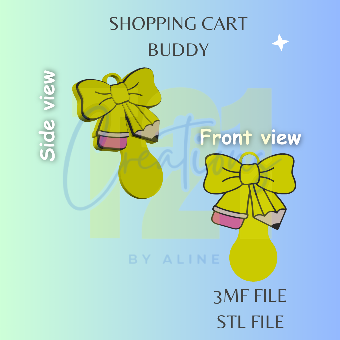 PENCIL BOW SHOPPING CART BUDDY STL FILE