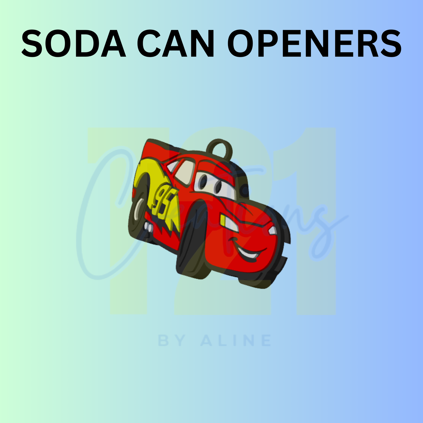RED CAR SODA CAN OPENER KEYCHAIN