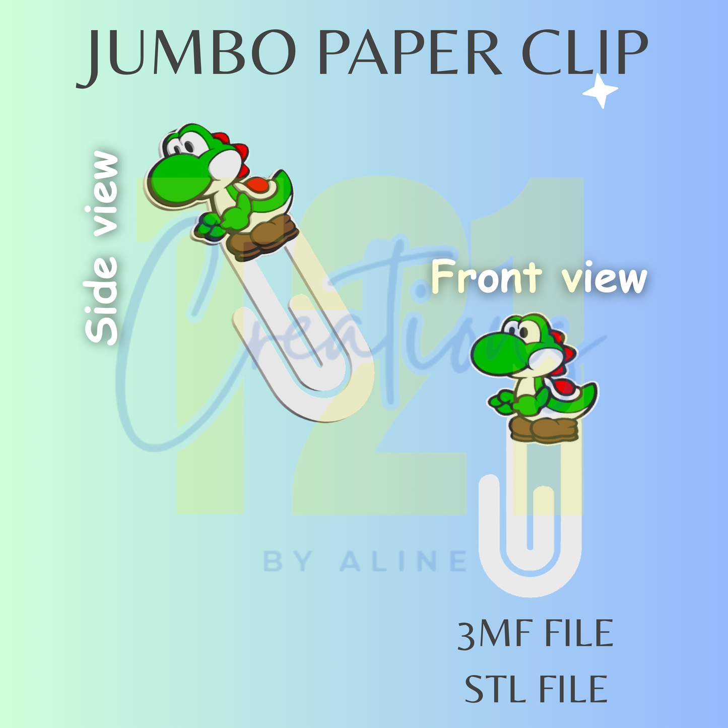 DINO JUMBO PAPER CLIP STL FILE