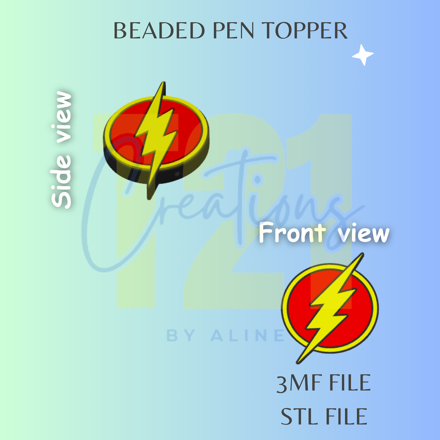 FLASH GUY PEN TOPPER STL FILE